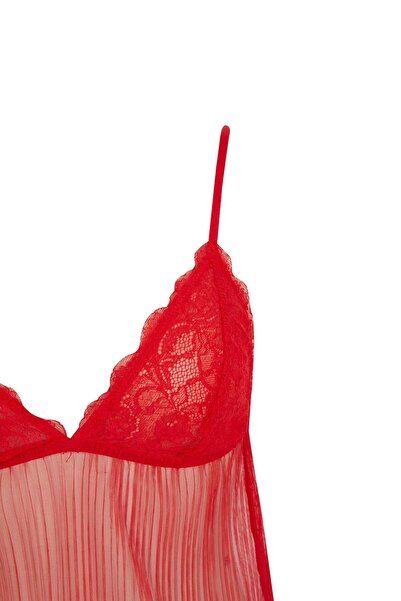 DeFacto Triangle Dantelli Kırmızı Üst-Fall in Love B0208AX24AU