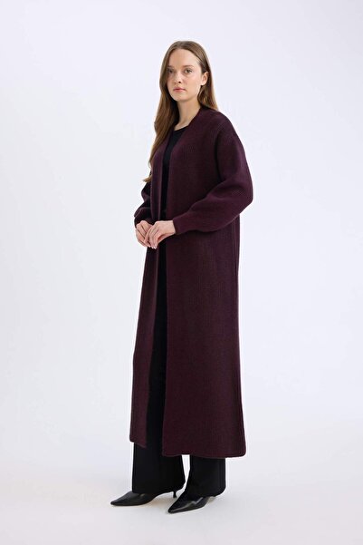 DeFacto Regular Fit Basic Plain Long Knitwear Cardigan D4367Ax24Wn