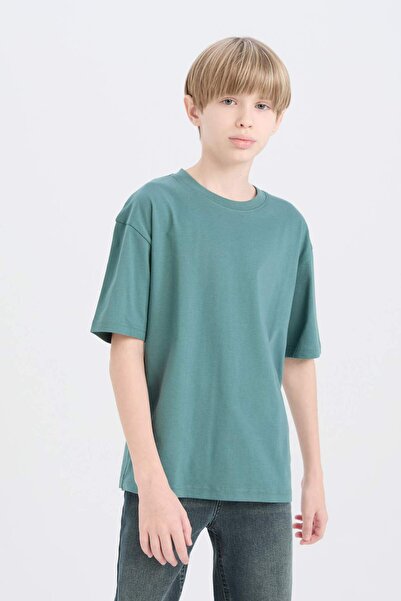 DeFacto Μπλουζάκι για αγόρια Crew Neck Oversize - Κοντό μανίκι, Φαρδιά Εφαρμογή B5927A825SM