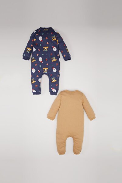 DeFacto Baby Boy Newborn Christmas Themed Long Sleeve 2-Piece Romper D6507A524Wn