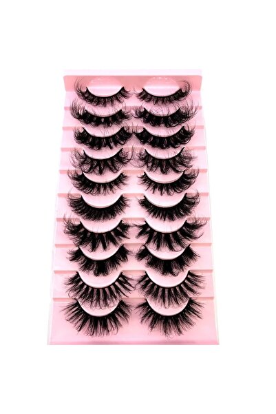 HBZGTLAD 10 أزواج - MX-3 مزيج 10 أزواج من رموش المنك الصناعية 8-25 مم رموش منفوشة ثلاثية الأبعاد من المنك بالجملة، 1