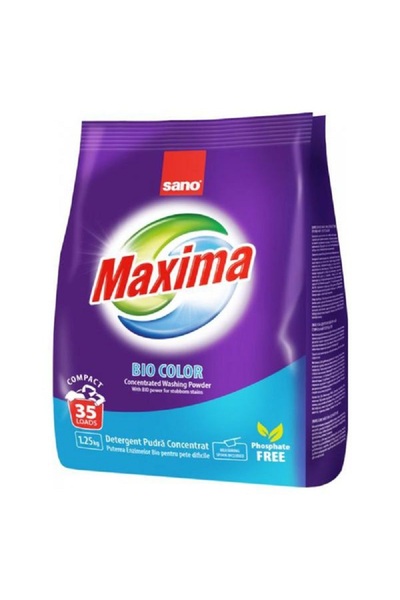 Sano Maxima Bio Color – Detergent pudra concentrat, 35 spalari, 1.25 kg
