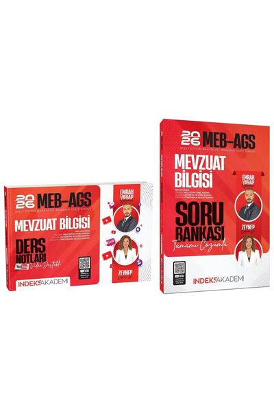 İndeks Akademi 2026 MEB-AGS Mevzuat Bilgisi Ders Notları + Soru Bankası 2 li ...