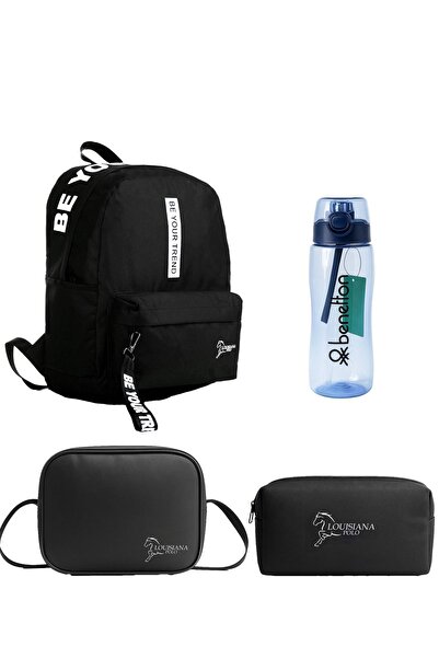 louisiana polo School Set – Bag + Thermal Nutrition + Pen Holder + Blue Flask White 1140