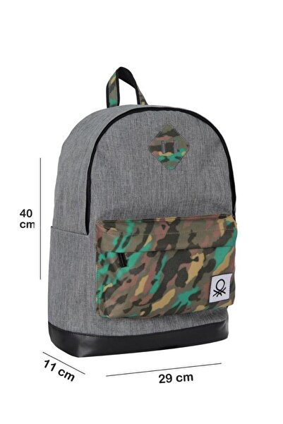 United Colors of Benetton Benetton Шкільний рюкзак Сірий Камуфляж