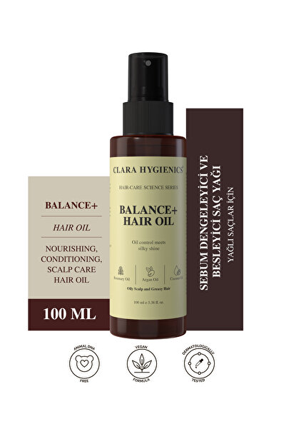 Clara Hygienics Balance+ Sebum Dengeleyici Saç Yağı 100ml - Ferahlatıcı Yatış...