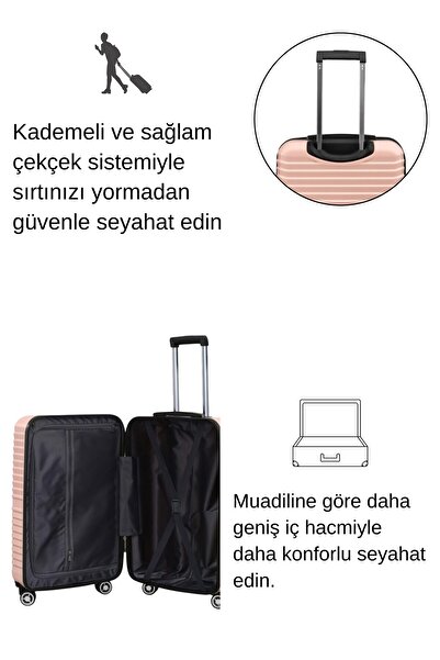 louisiana polo Orta Boy %100 Polikarbon Valiz Pudra 1811