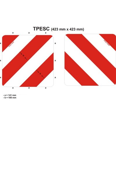 opersan 423X423 mm -Tpesc K333 and Din 11030 Compliant Conveyance Signage/Reflective Panel/Construction Machine Warning Sign