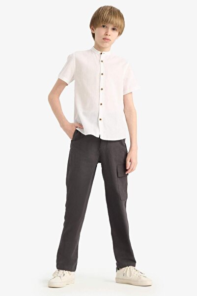 DeFacto Erkek Çocuk Standart Paça Keten Karışımlı Pantolon D7688A825SP