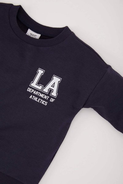 DeFacto Baby Boy Crew Neck Printed Soft Feather Inside Sweatshirt D0711A524Wn