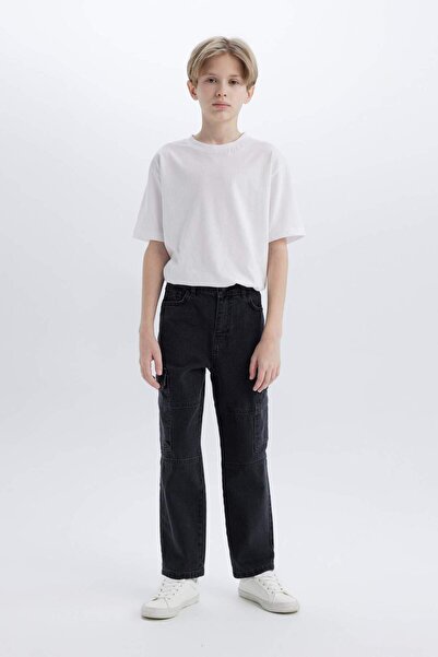 DeFacto Erkek Çocuk Kargo Fit Jean Pantolon C7447A825SP