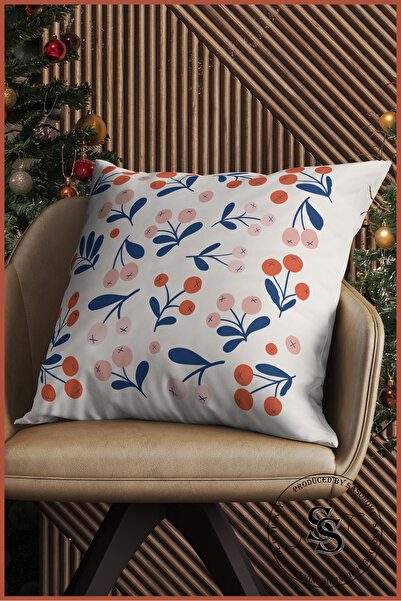 SasoHome Πρωτοχρονιάτικο κάλυμμα μαξιλαριού με ριχτάρι με ψηφιακή εκτύπωση