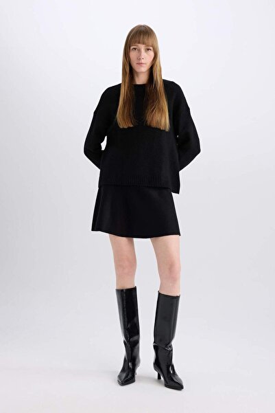 DeFacto A Form Flounce Knitwear Mini Skirt E5564Ax24Cw