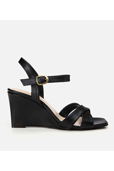 Hotiç Ženske crne sandale na klin