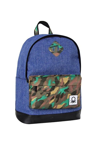 United Colors of Benetton Σχολικό σακίδιο πλάτης Benetton Navy Blue Camouflage