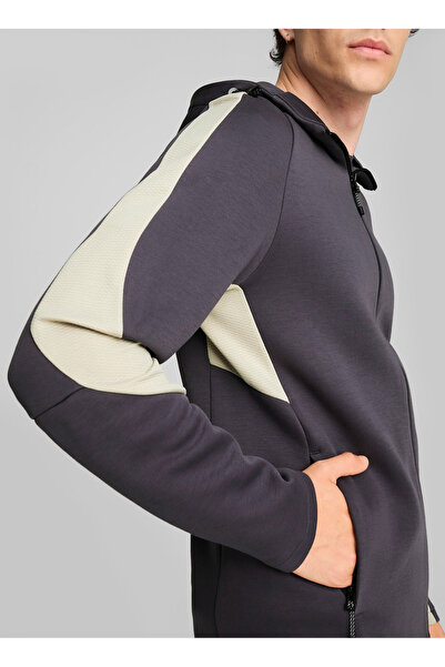 Puma 68170069 EVOSTRIPE Full-Zip Hoodie Gri Normal Düz Erkek Zip Ceket