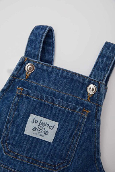 DeFacto Kız Bebek Jean Salopet Tulum E0441A525SP
