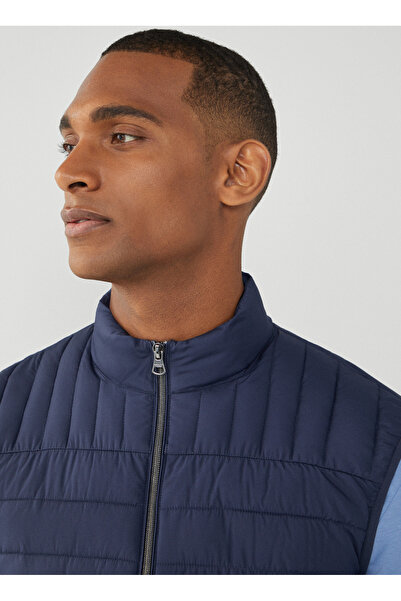 Hackett Lacivert Erkek Dik Yaka Slim Fit Puffer Yelek HM403089