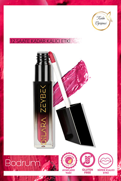 DİLARA ZEYBEK Yoğun Pigmentli Kadife Yapılı Uzun Süre Kalıcı Likit Mat Ruj - Mürdüm-bodrum