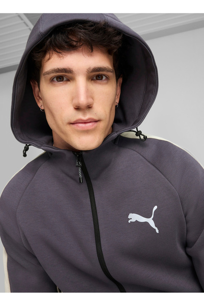 Puma 68170069 EVOSTRIPE Full-Zip Hoodie Gri Normal Düz Erkek Zip Ceket