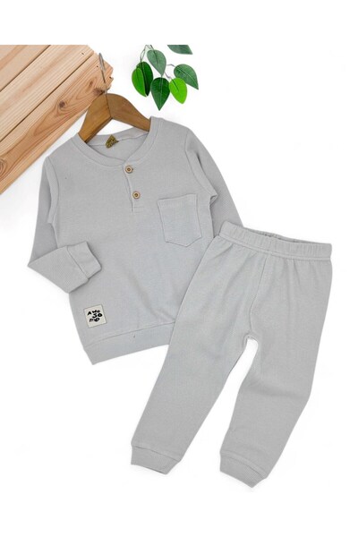 voyyo kids baby Baby Boy Pocket Detailed Fabric 6-9-12-18-24 Months Seasonal Baby Boy Set