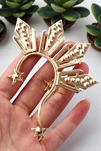 Pinty Design Yıldız Figür Minimalist Kadın Kulak Bileziği Küpesi