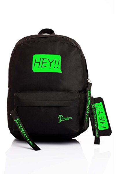 louisiana polo Škola Torba - Sa odeljkom za laptop, Hej!!! Crno Zeleno 1525