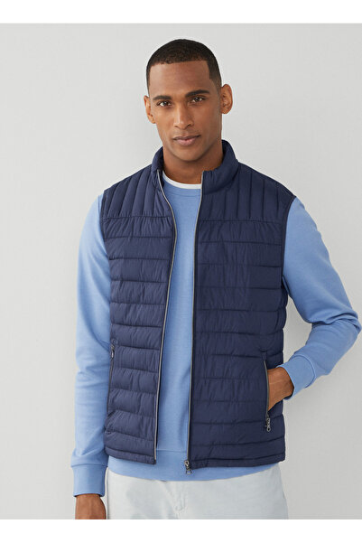 Hackett Lacivert Erkek Dik Yaka Slim Fit Puffer Yelek HM403089