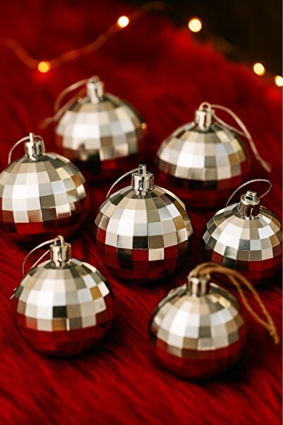 BeySüS Χριστουγεννιάτικο στολίδι για χριστουγεννιάτικο δέντρο με εμφάνιση ντίσκο μπάλας 5 εκ. Συσκευασία 6 τεμαχίων