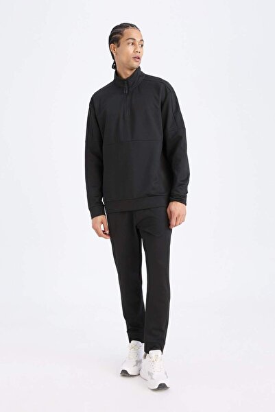 DeFacto Defactofit - суитшърт за гмуркане с цип и яка със стойка - стандартна кройка D7305Ax25Sp