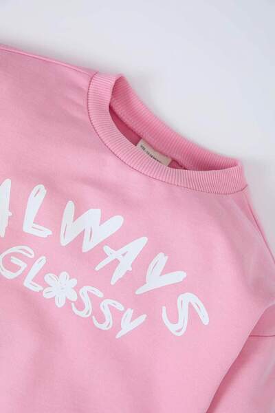 DeFacto Dívčí mikina s potiskem Crew Neck D8548A525SP