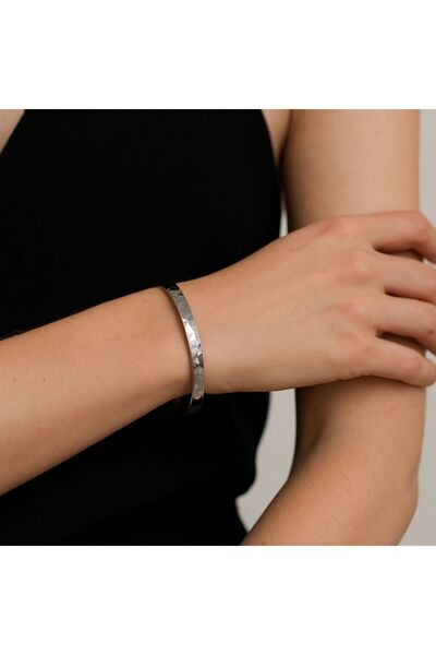BUJİTOYS Kelepçe Çelik Bileklik Gümüş