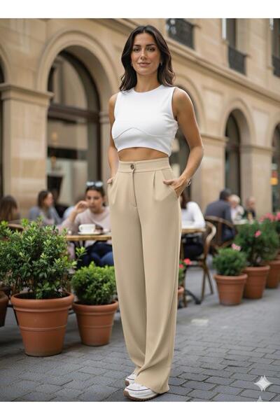 BACK Ada Women - nadměrné plisované kalhoty Palazzo