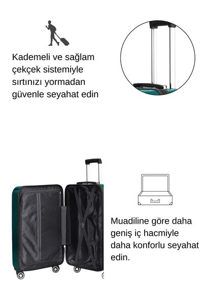 louisiana polo Orta Boy %100 Polikarbon Valiz 4x2 Teker Petrol 1809