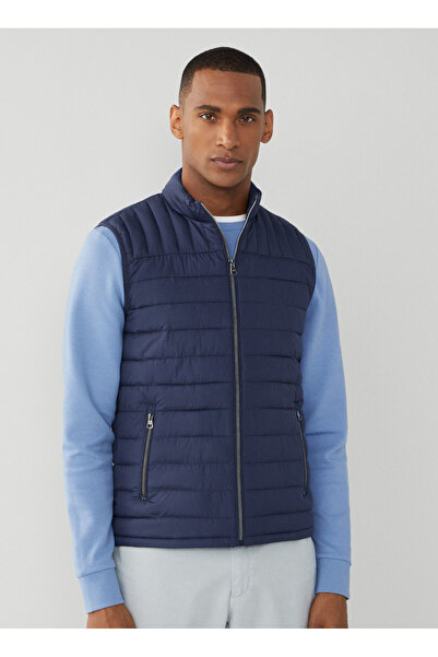 Hackett Lacivert Erkek Dik Yaka Slim Fit Puffer Yelek HM403089