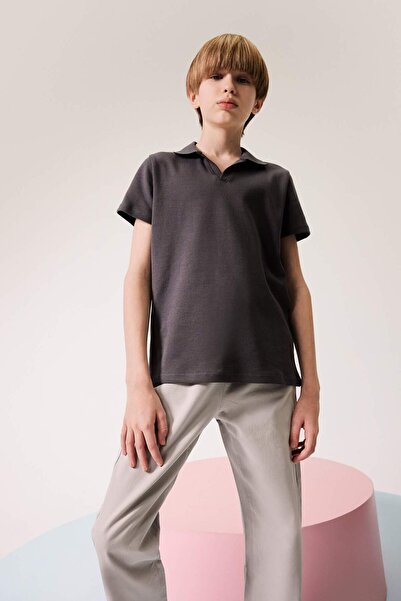 DeFacto Boy's Apache Lapel Short Sleeve Polo T-Shirt D7755A825Sm