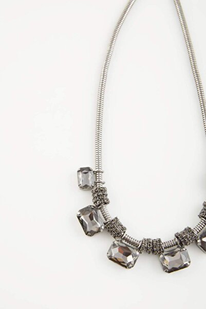 DeFacto Dámský stříbrný náhrdelník z kamene E2980AXNS