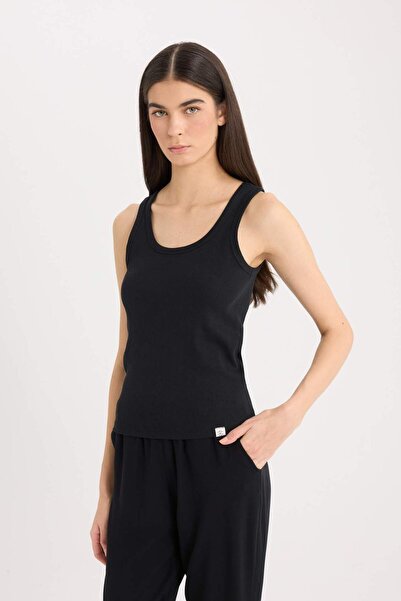 DeFacto Fall in Love Στρογγυλή λαιμόκοψη με ραβδώσεις Basic μονόχρωμο εσώρουχο D5183AX24AU