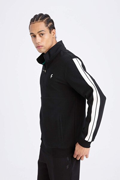 DeFacto DeFactoFit Standart Fit Dik Yaka Fermuarlı Sporcu Sweatshirt D1953AX24AU