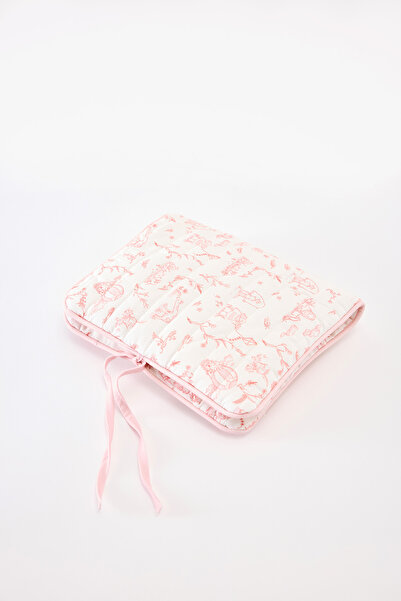 Atelier Babbi 100% Cotton Wet Wipes & Cloth Bag - Toile De Jouy / Pink