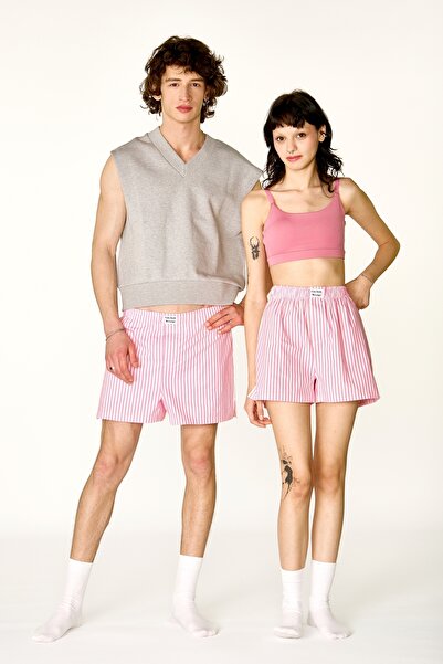 Cats Seek Revenge Cats Pembe Çizgili Boxer Şort