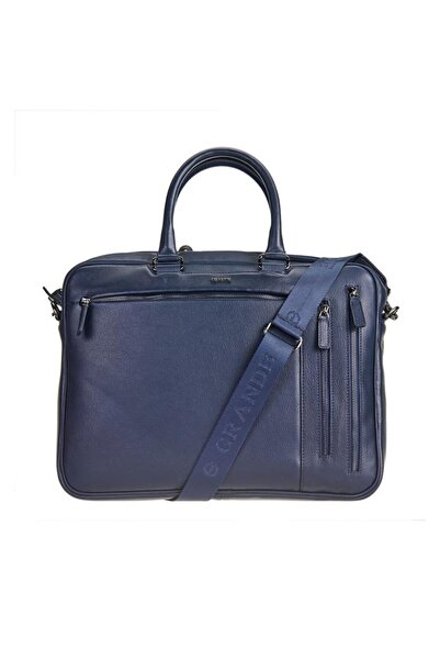 louisiana polo Ανδρικός χαρτοφύλακας Grande από γνήσιο δέρμα Navy Blue 6883