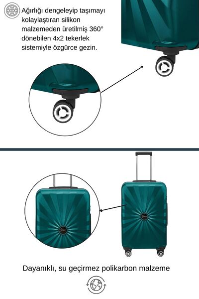 louisiana polo Orta Boy %100 Polikarbon Valiz 4x2 Teker Petrol 1809