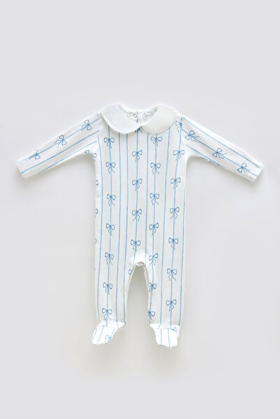 Atelier Babbi Baby Rompers - Ribbon / Blue