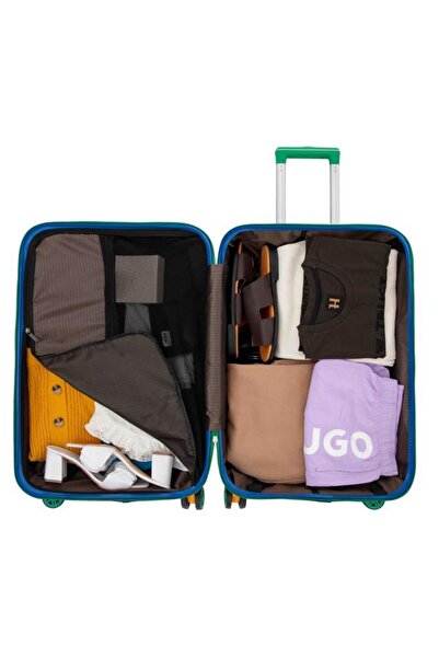 louisiana polo Büyük Boy %100 Polikarbon Valiz 4x2 Teker Yeşil 1089