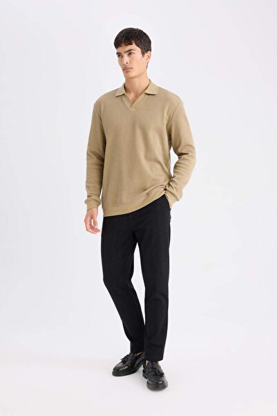 DeFacto Tailored Regular Fit Normal Kesim Kumaş Pantolon Basic Düz Cepli D9081AX24WN