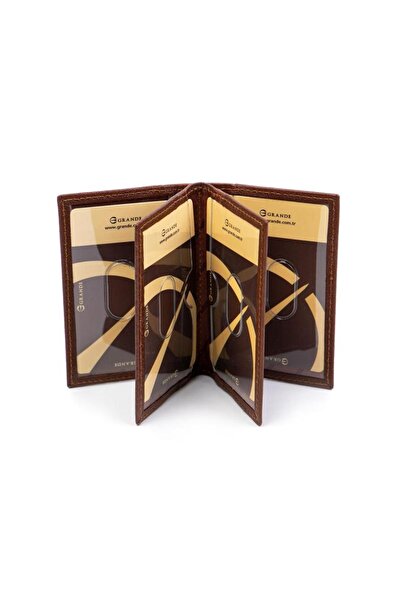 louisiana polo Grande Γνήσιο Δερμάτινο Ανδρικό Καρτοθήκη Καφέ 825