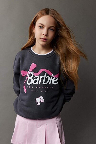 DeFacto Κοριτσίστικο φούτερ Barbie Relax Fit Crew Neck D8831A825SP
