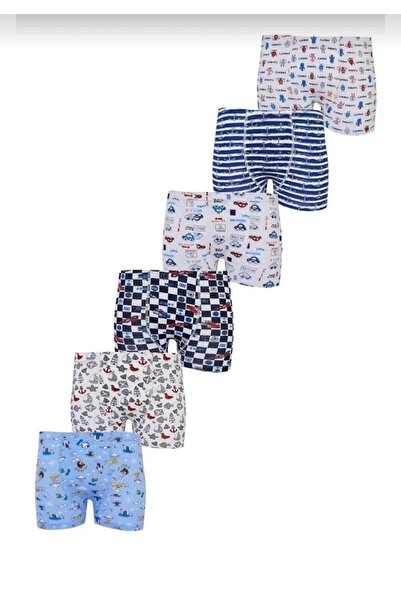 Tutku 0254 ERKEK ÇOCUK DESENLİ BOXER ŞORT 12 ADET