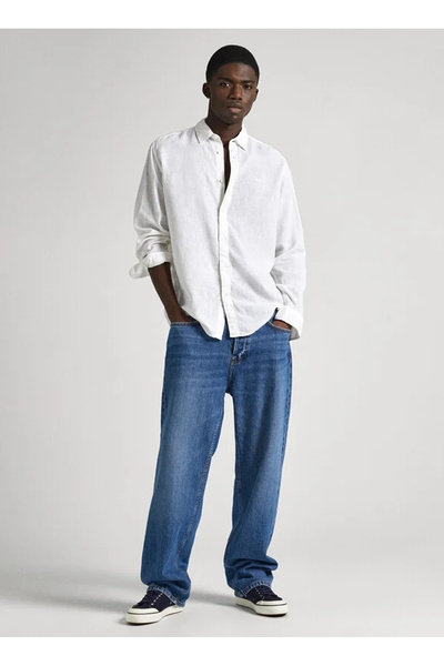 Pepe Jeans Slim Fit Beyaz Erkek Gömlek PM308523 800 PAYTTON
